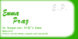 emma praz business card